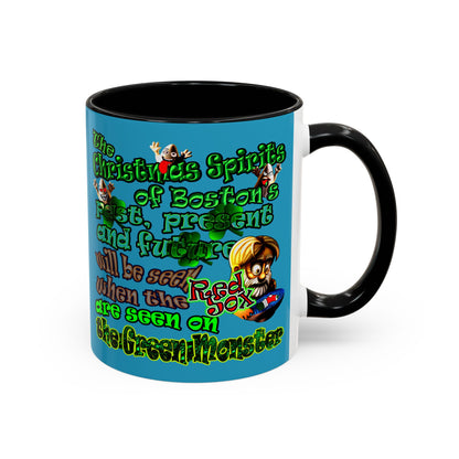 christmas spirits of boston - Accent Mug (turquoise)