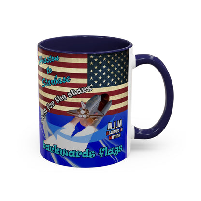 shoot for the stars - Accent Mug (blue-white wave)