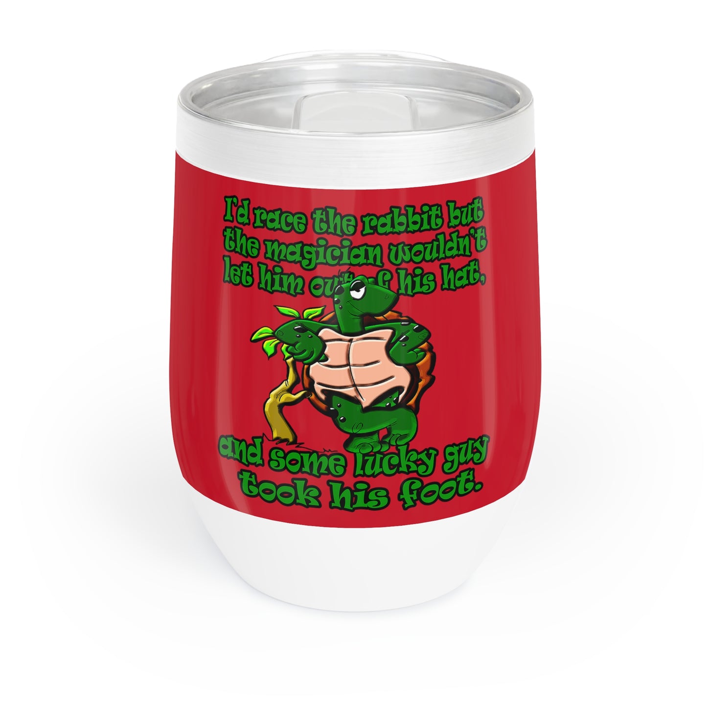 turtle race - Chill Wine Tumbler (dark red)
