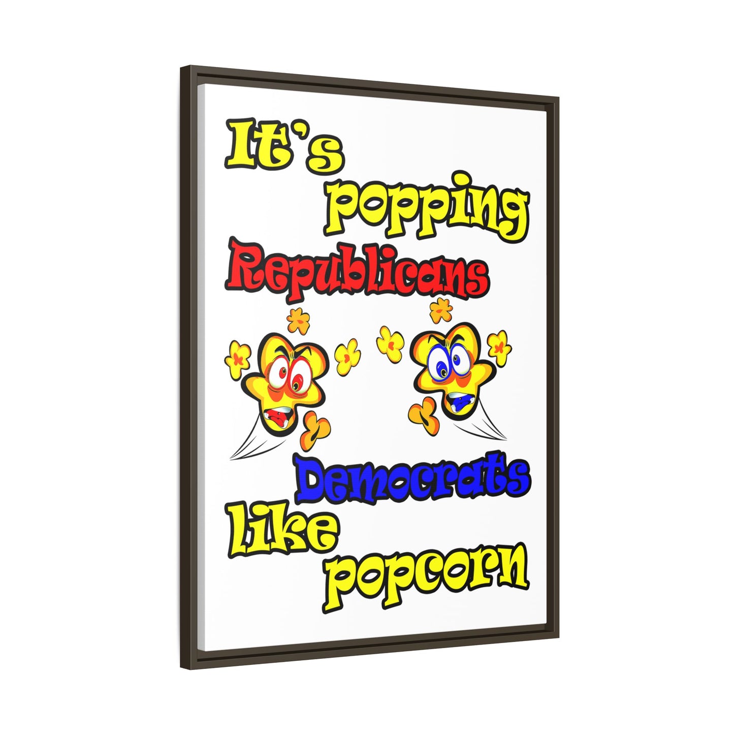 popping like popcorn - framed canvas art (white)