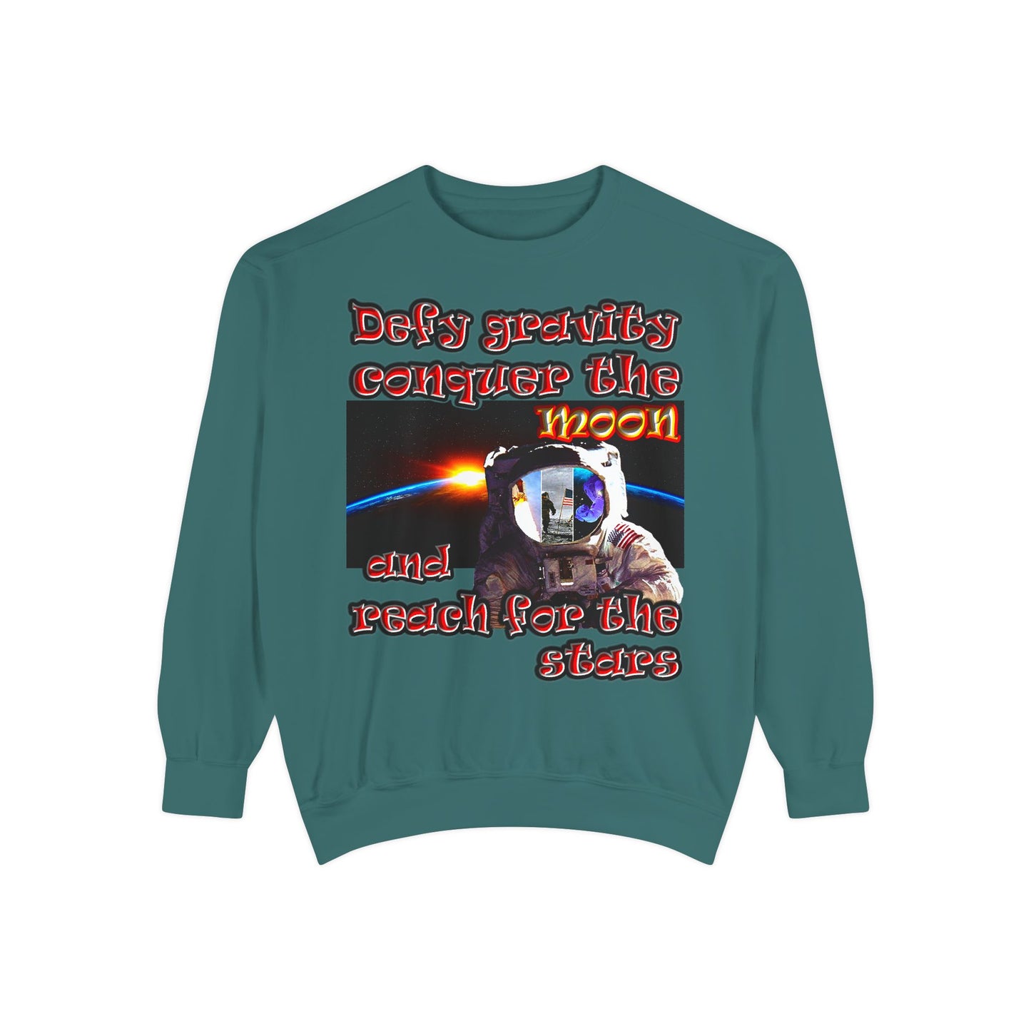 defy conquer reach - Unisex Garment-Dyed Sweatshirt