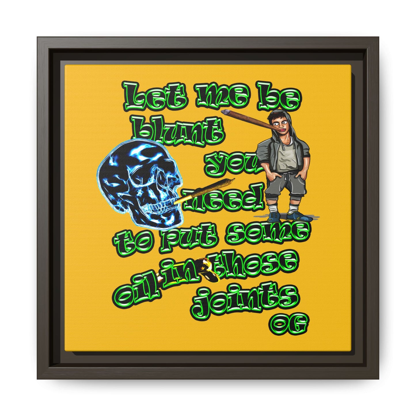 og - framed canvas art (yellow)
