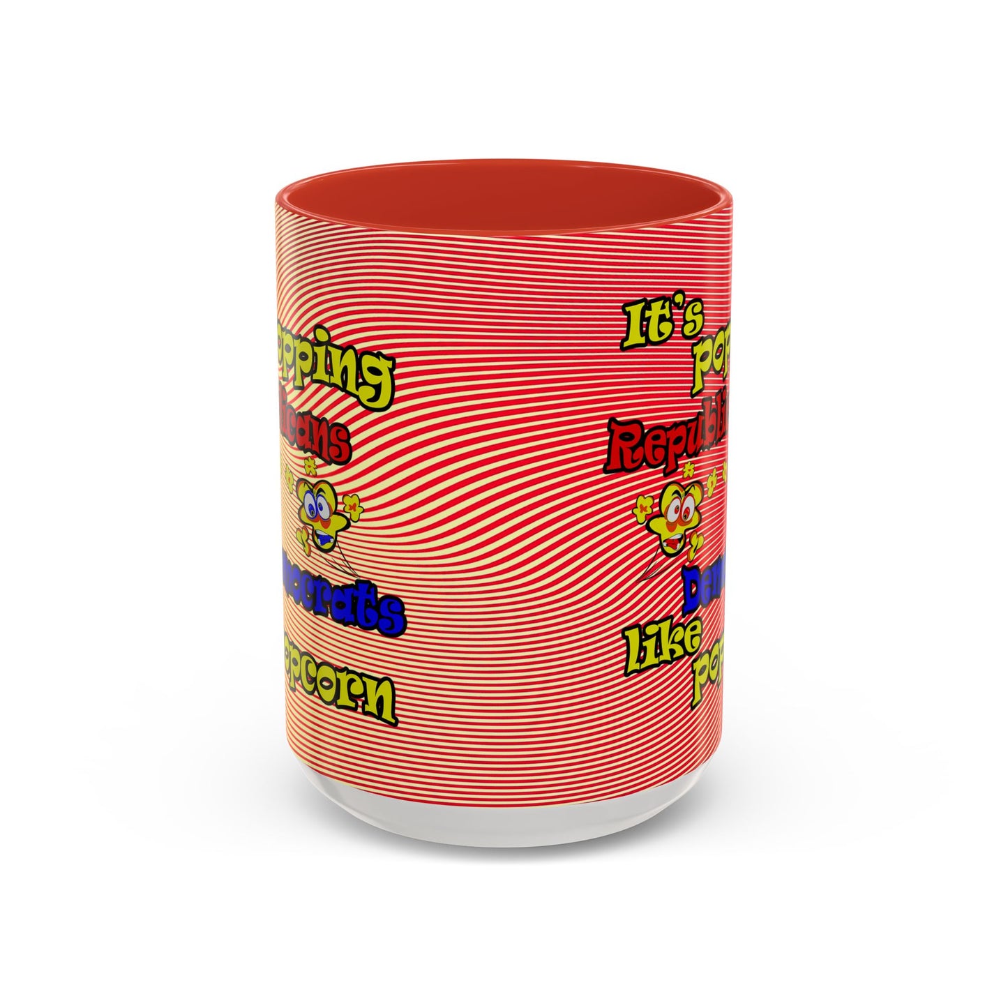 popping like popcorn - Accent Mug (yellow-orange wave)