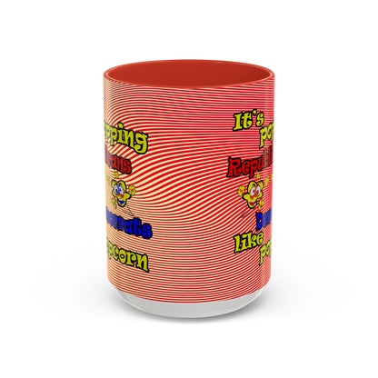 popping like popcorn - Accent Mug (yellow-orange wave)