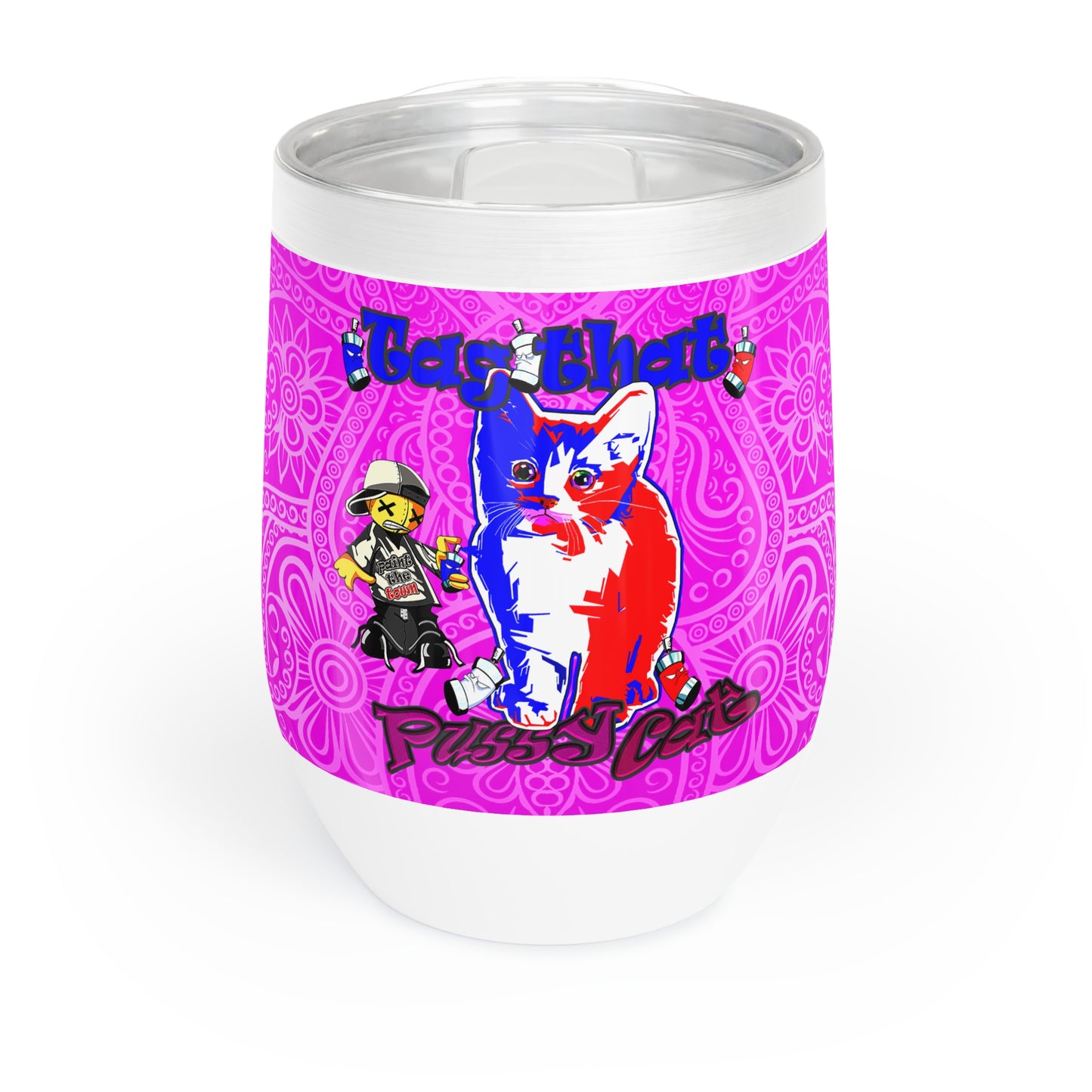 tag that - Chill Wine Tumbler (pink swirl)