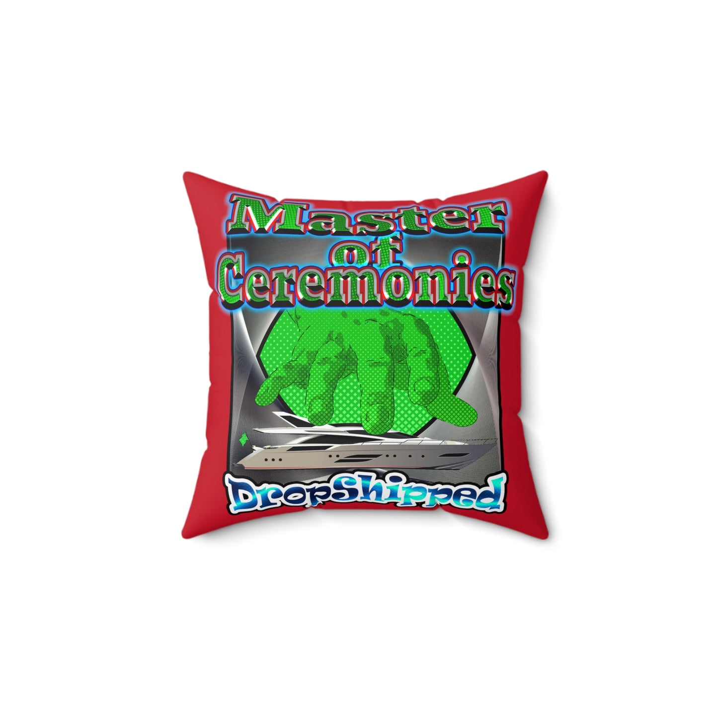 logo - Spun Polyester Square Pillow - (dark red)