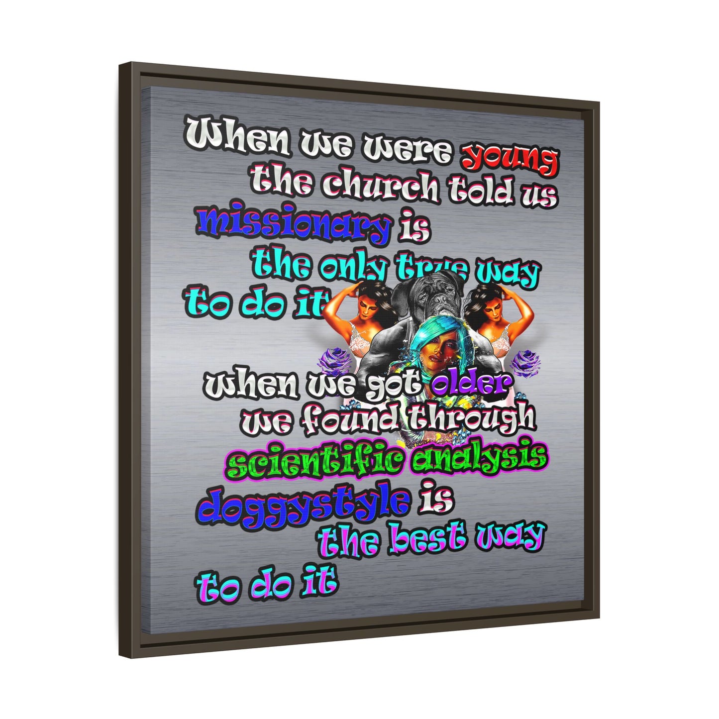 doggystyle - framed canvas art (brushed nickel)
