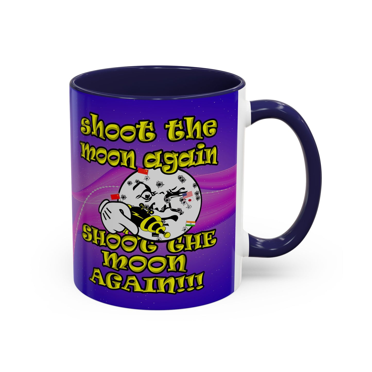 shoot the moon again - Accent Mug (purple-pink wave)