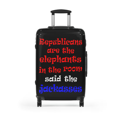 donkeys and elephants - Suitcase (black)