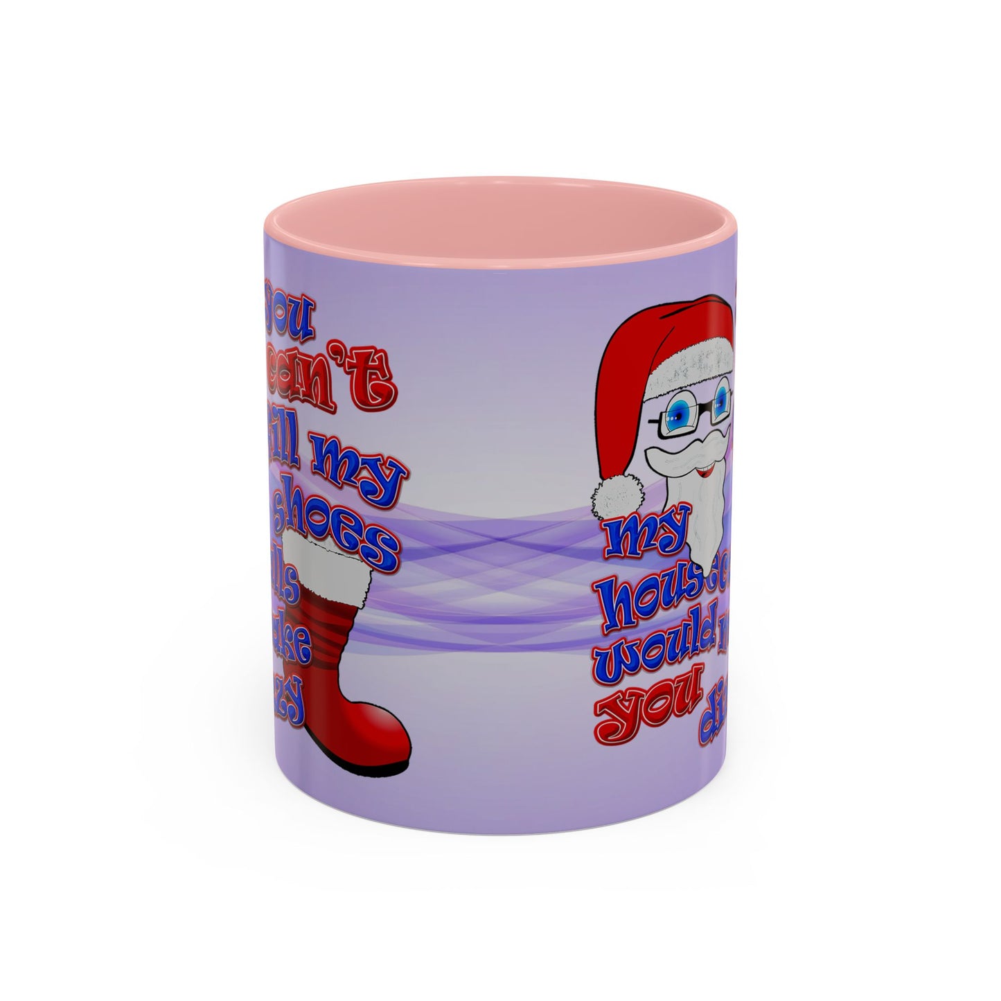 santa's shoes - Accent Mug (light blue-pink wave)