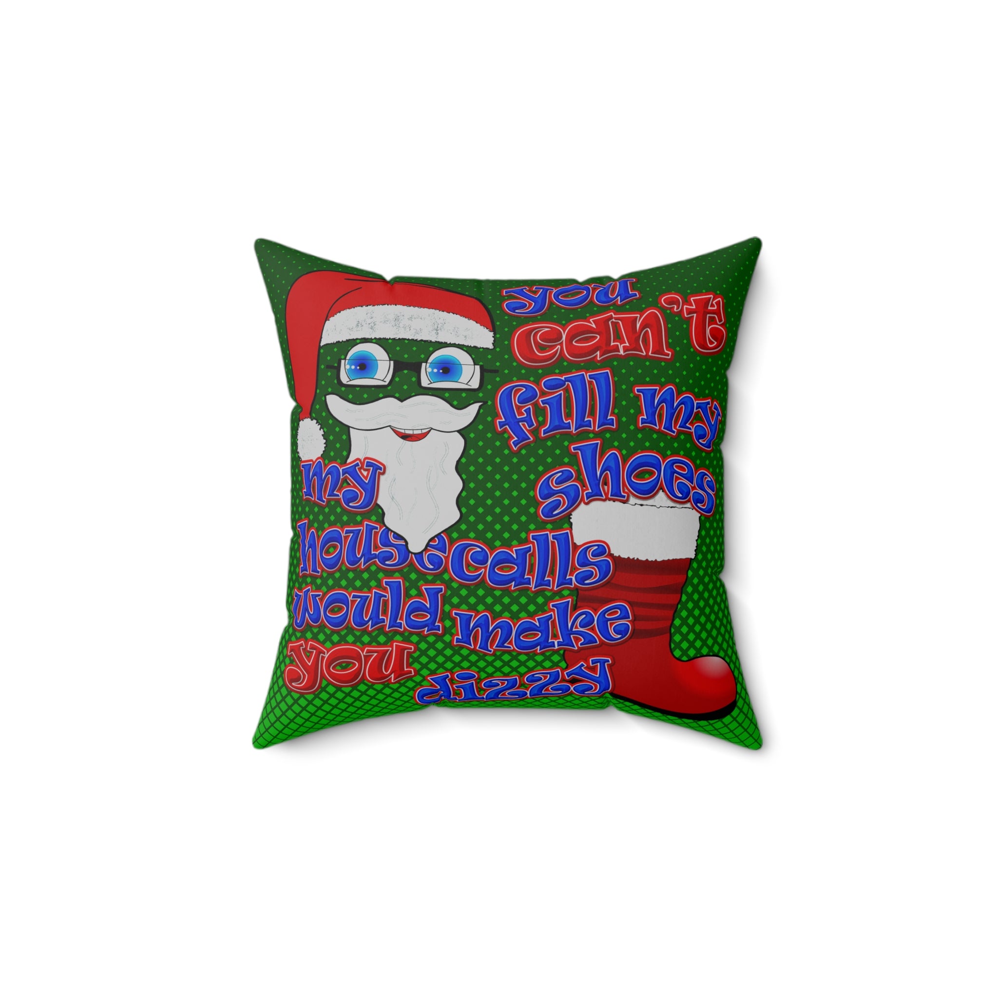 santa's shoes - Spun Polyester Square Pillow - (logo green)
