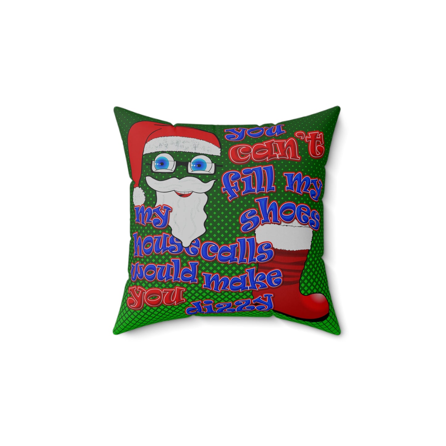 santa's shoes - Spun Polyester Square Pillow - (logo green)
