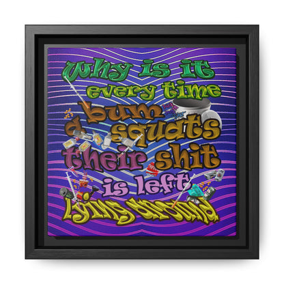 the bum's shit - framed canvas art (purple wave)