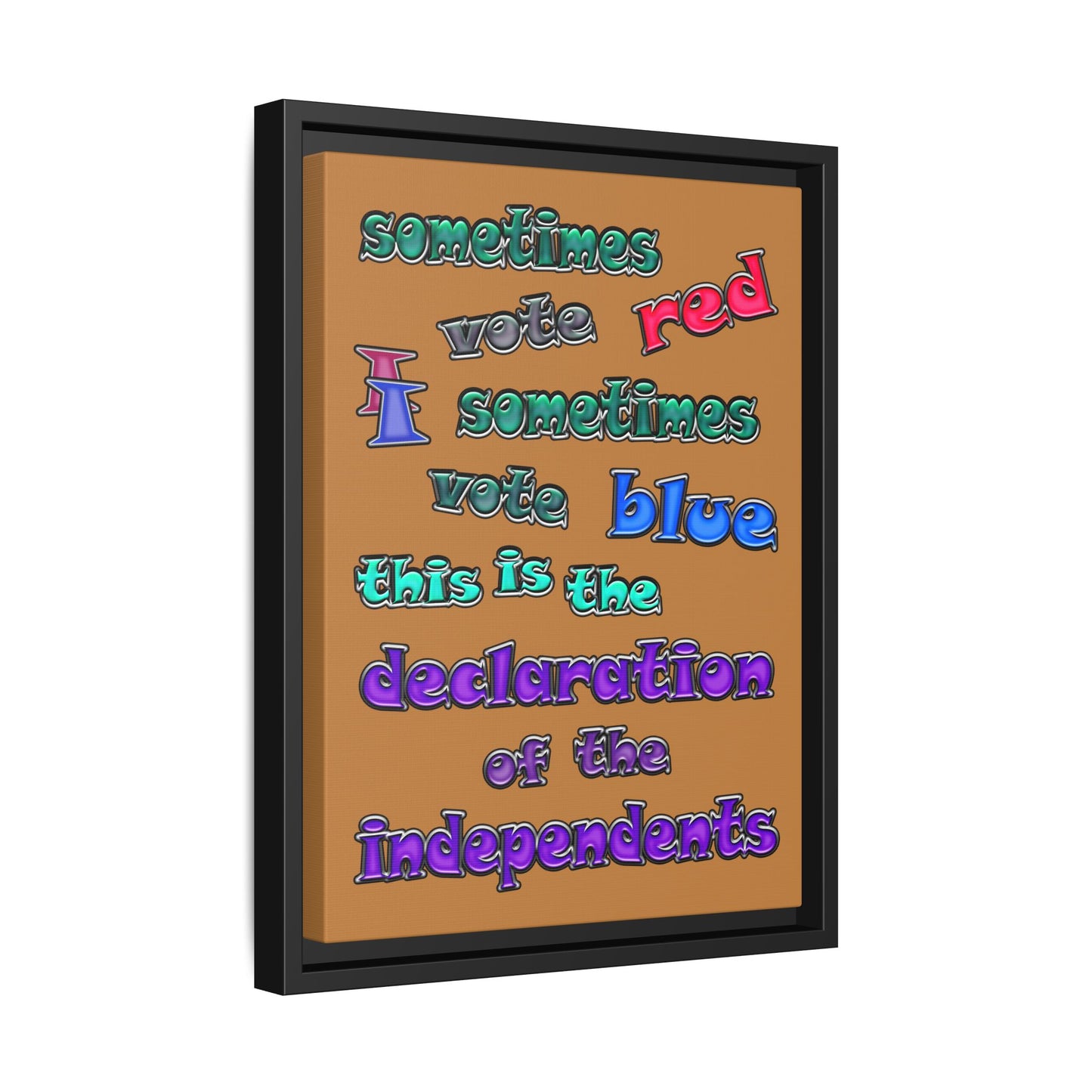 declaration of the independents - framed canvas art (light brown)