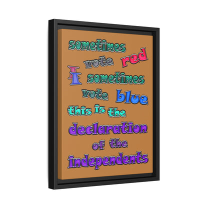 declaration of the independents - framed canvas art (light brown)