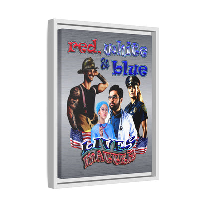 rw&b lives matter - framed canvas art (brushed nickel)