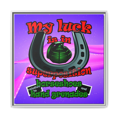 my luck - framed canvas art (purple-pink wave)