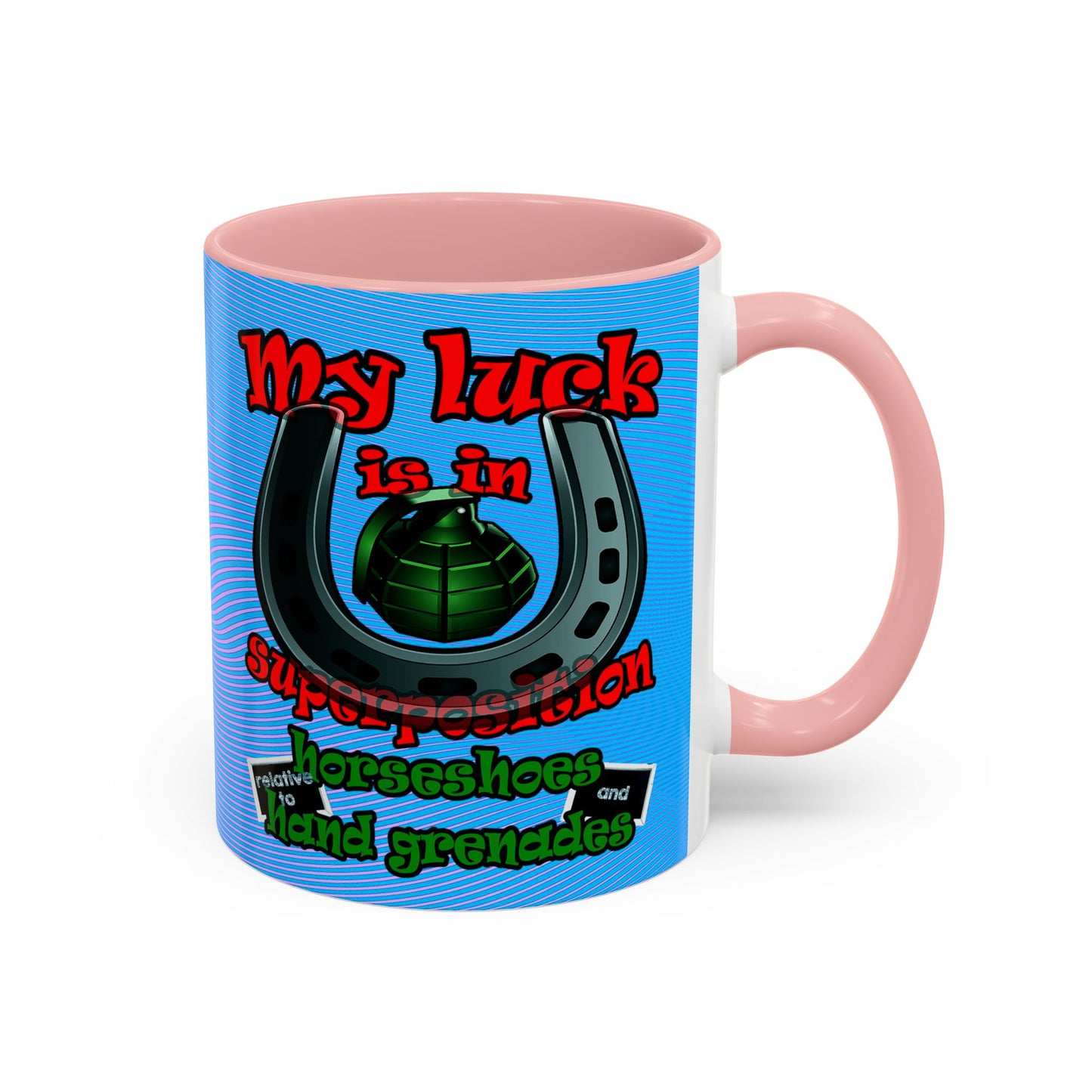 my luck - Accent Mug (light blue-purple wave)