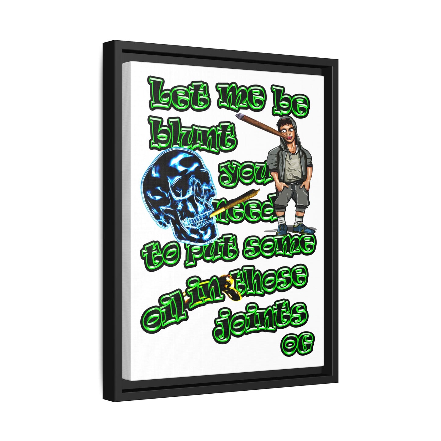 og - framed canvas art (white)