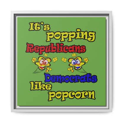 popping like popcorn - framed canvas art (green)