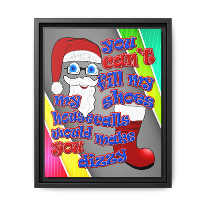 santa's shoes - framed canvas art (rainbow split)