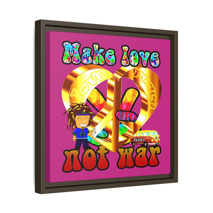 love peace - framed canvas art (pink)
