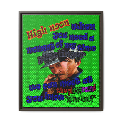 high noon - framed canvas art (logo green)