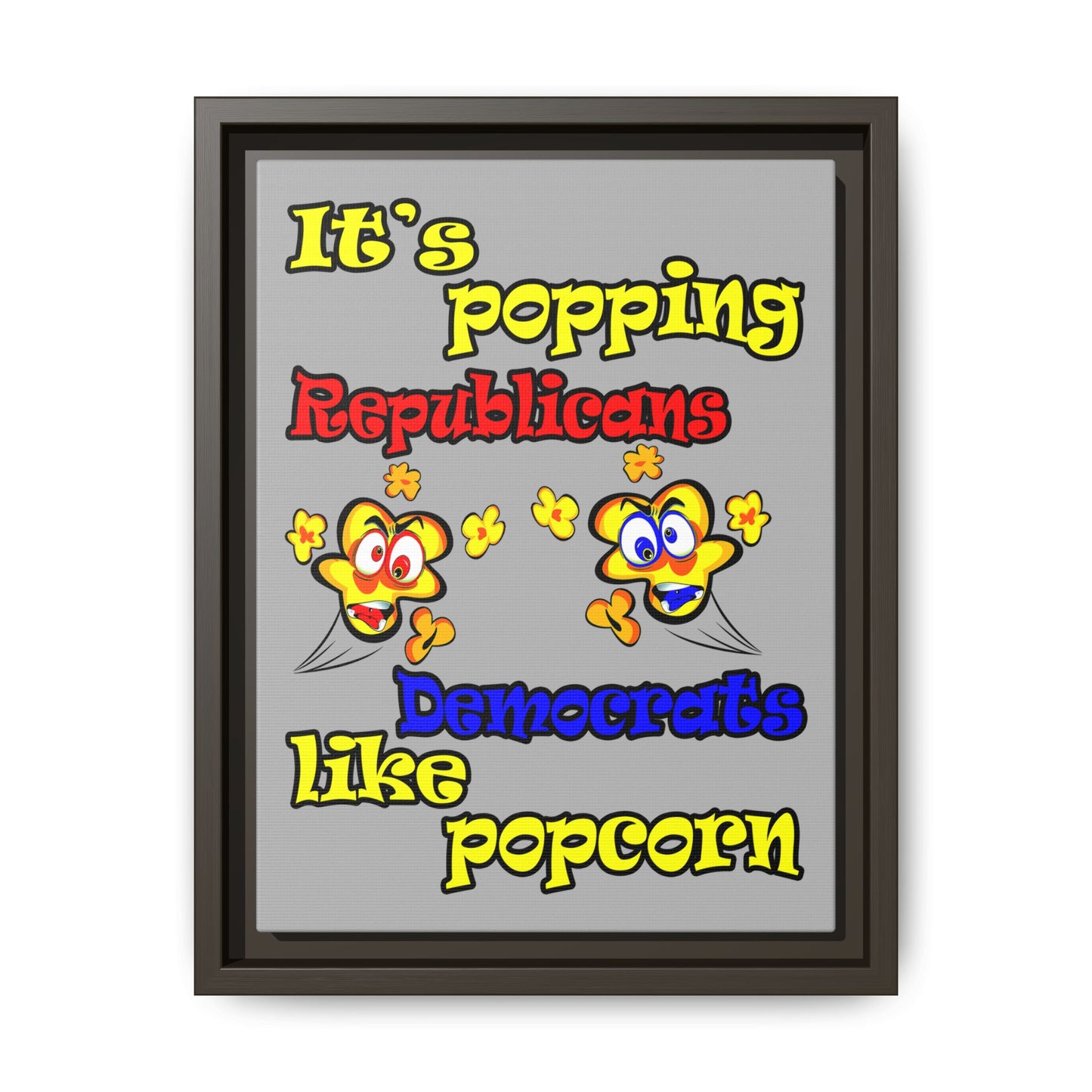 popping like popcorn - framed canvas art (light grey)