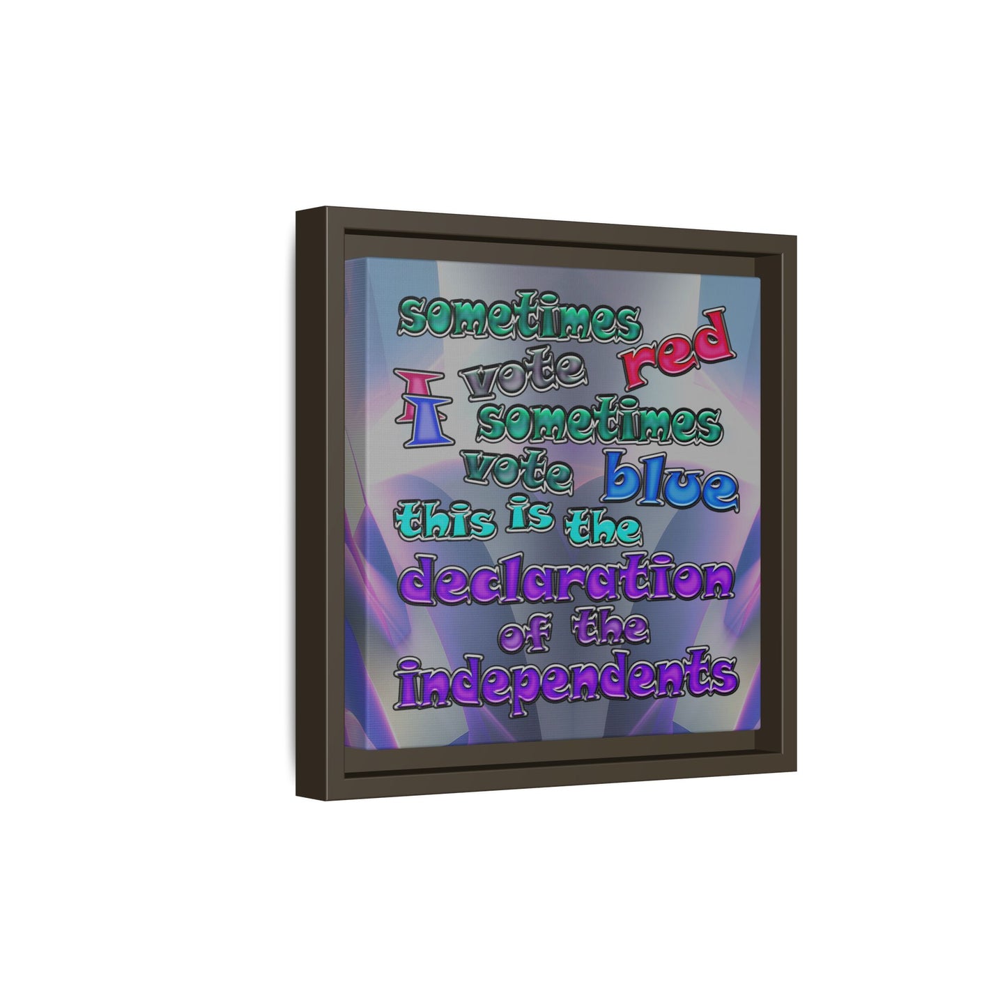 declaration of the independents - framed canvas art (grey-pink wave)