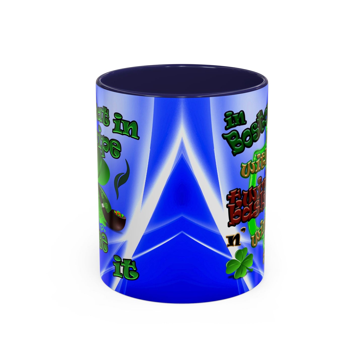 celtics logo - Accent Mug (blue-white wave)