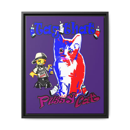 tag that - framed canvas art (purple)