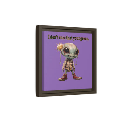 I don't care that your green - framed canvas art (light purple)