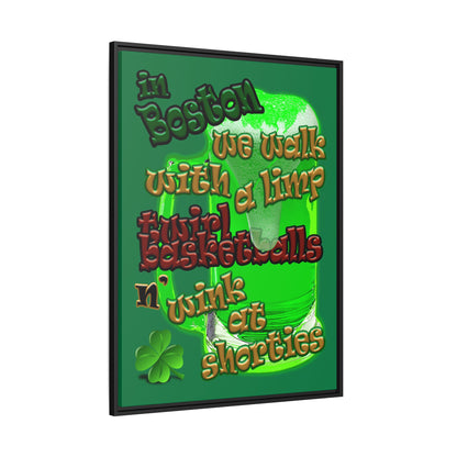 celtics logo - framed canvas art (dark green)