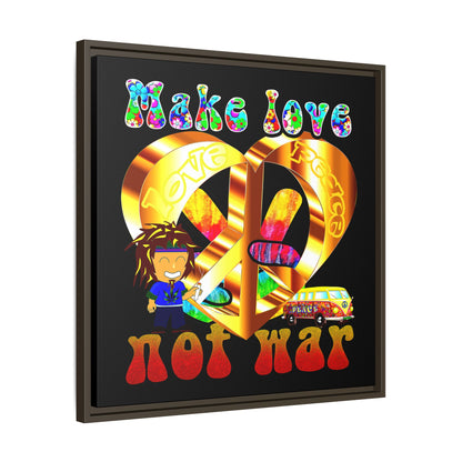 love peace - framed canvas art (black)