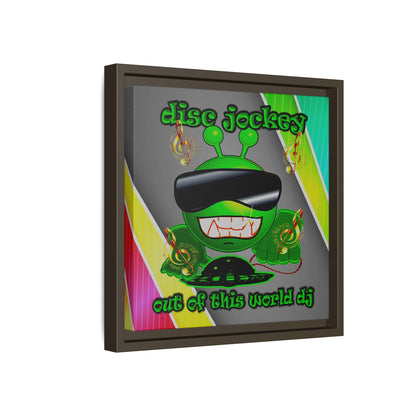 disc jockey - framed canvas art (rainbow split)