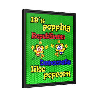 popping like popcorn - framed canvas art (logo green)