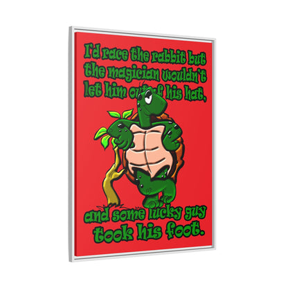 turtle race - framed canvas art (red)