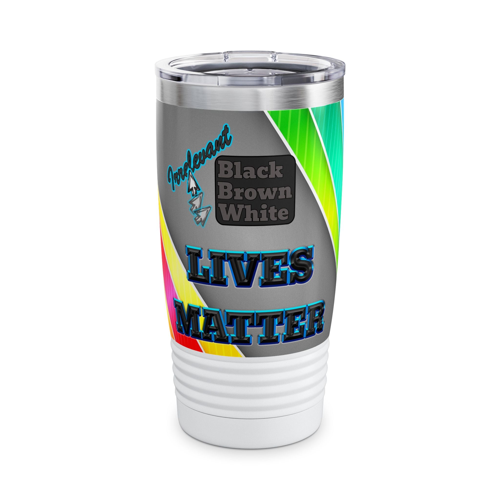 irrelevant - Ringneck Tumbler, 20oz (rainbow split)