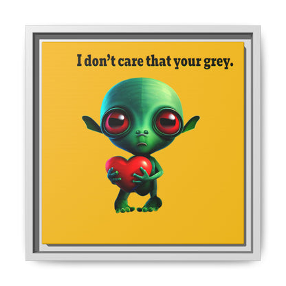 I don't care that your grey - framed canvas art (yellow)