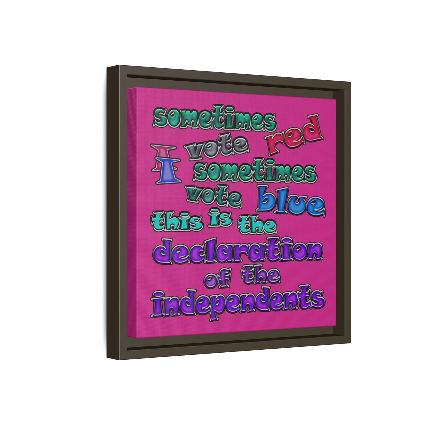declaration of the independents - framed canvas art (pink)