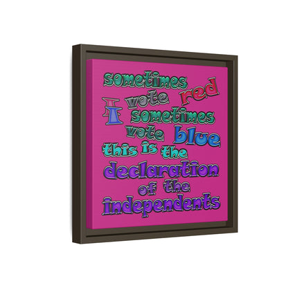 declaration of the independents - framed canvas art (pink)