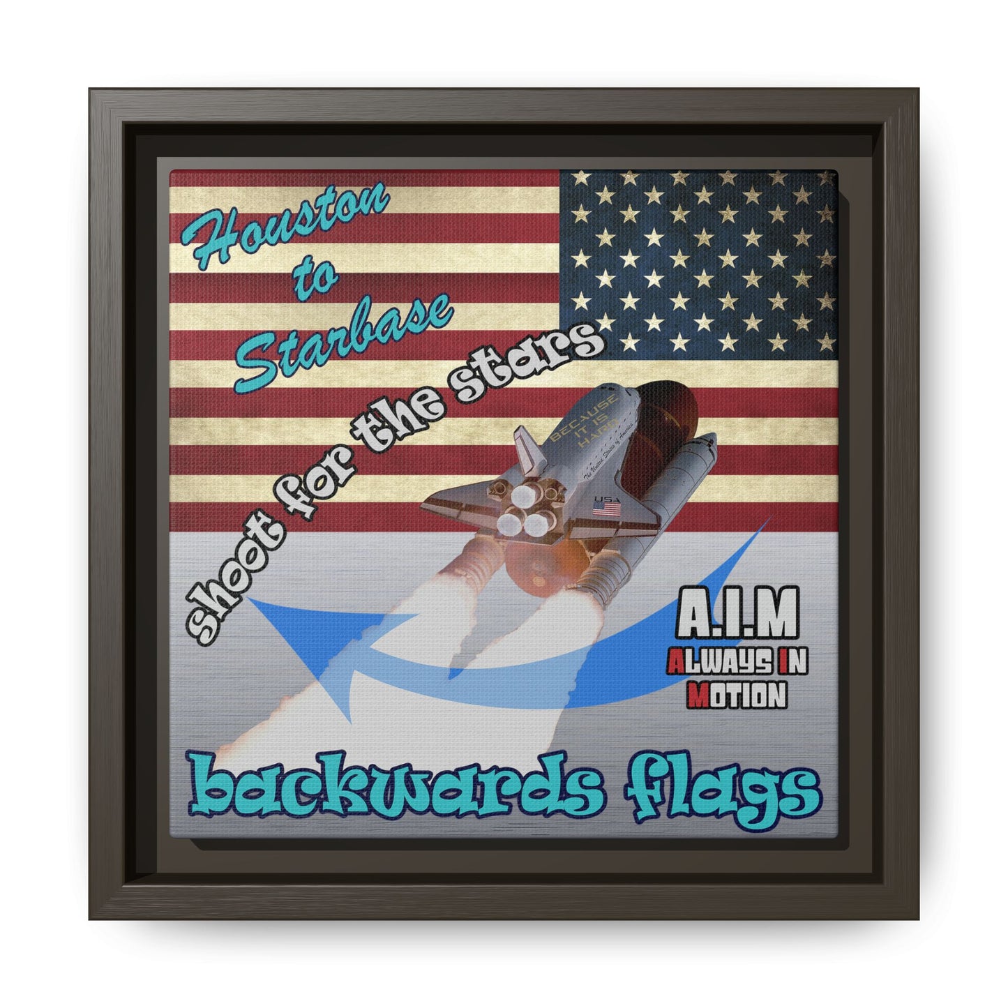 shoot for the stars - framed canvas art (brushed nickel)
