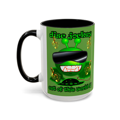 disc jockey - Accent Mug (green)