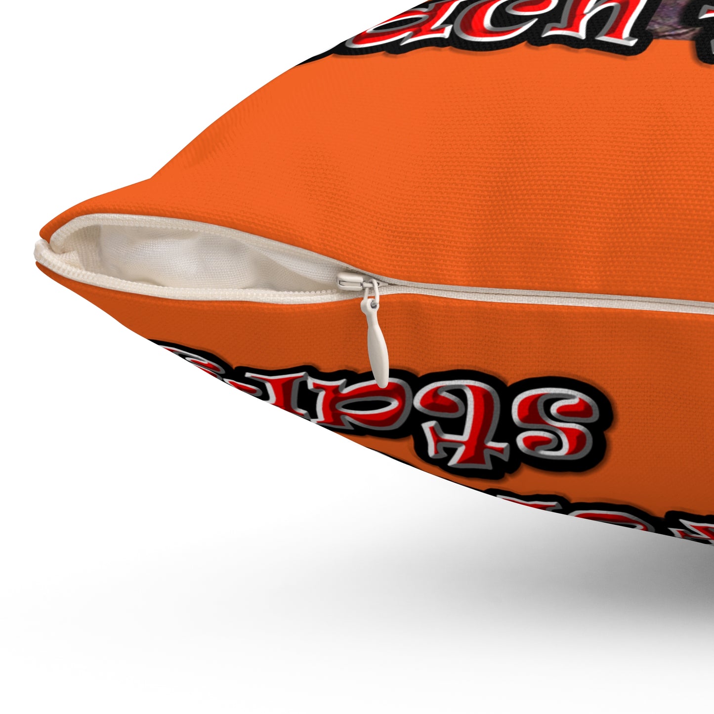 defy conquer reach - Spun Polyester Square Pillow - (orange)