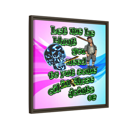 og - framed canvas art (light blue-pink wave)