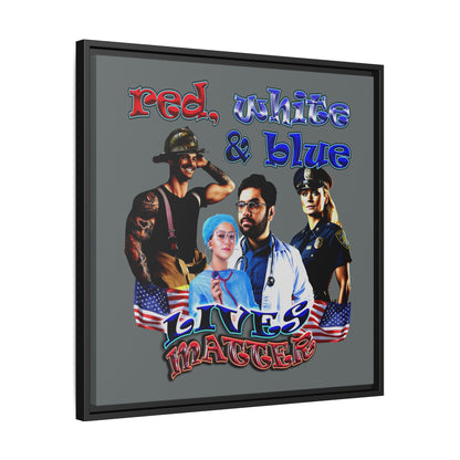 rw&b lives matter - framed canvas art (dark grey)