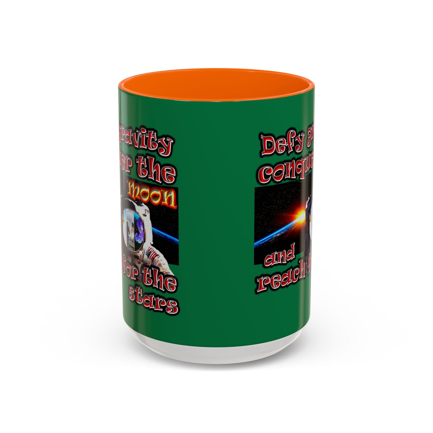 defy conquer reach - Accent Mug (dark green)