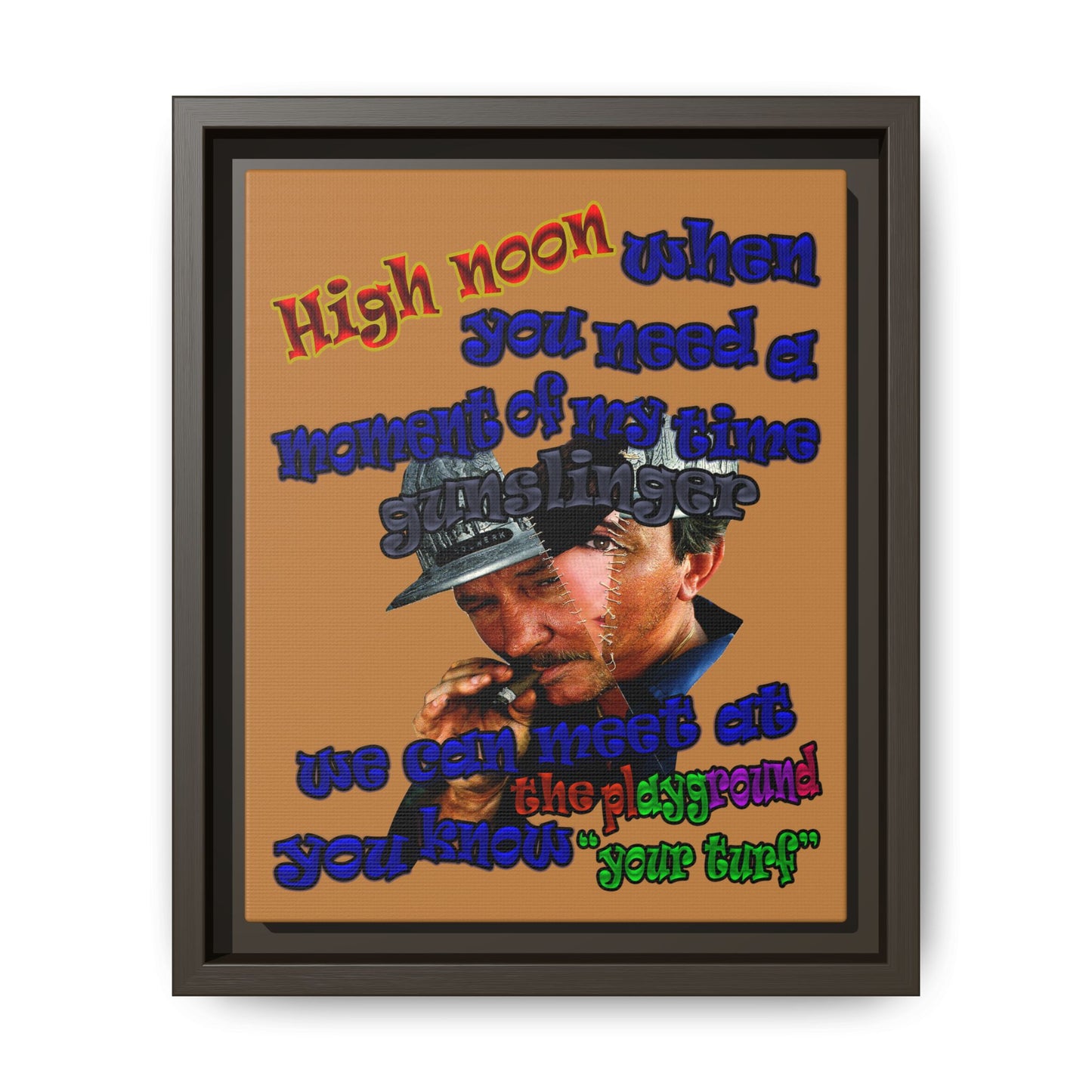 high noon - framed canvas art (light brown)