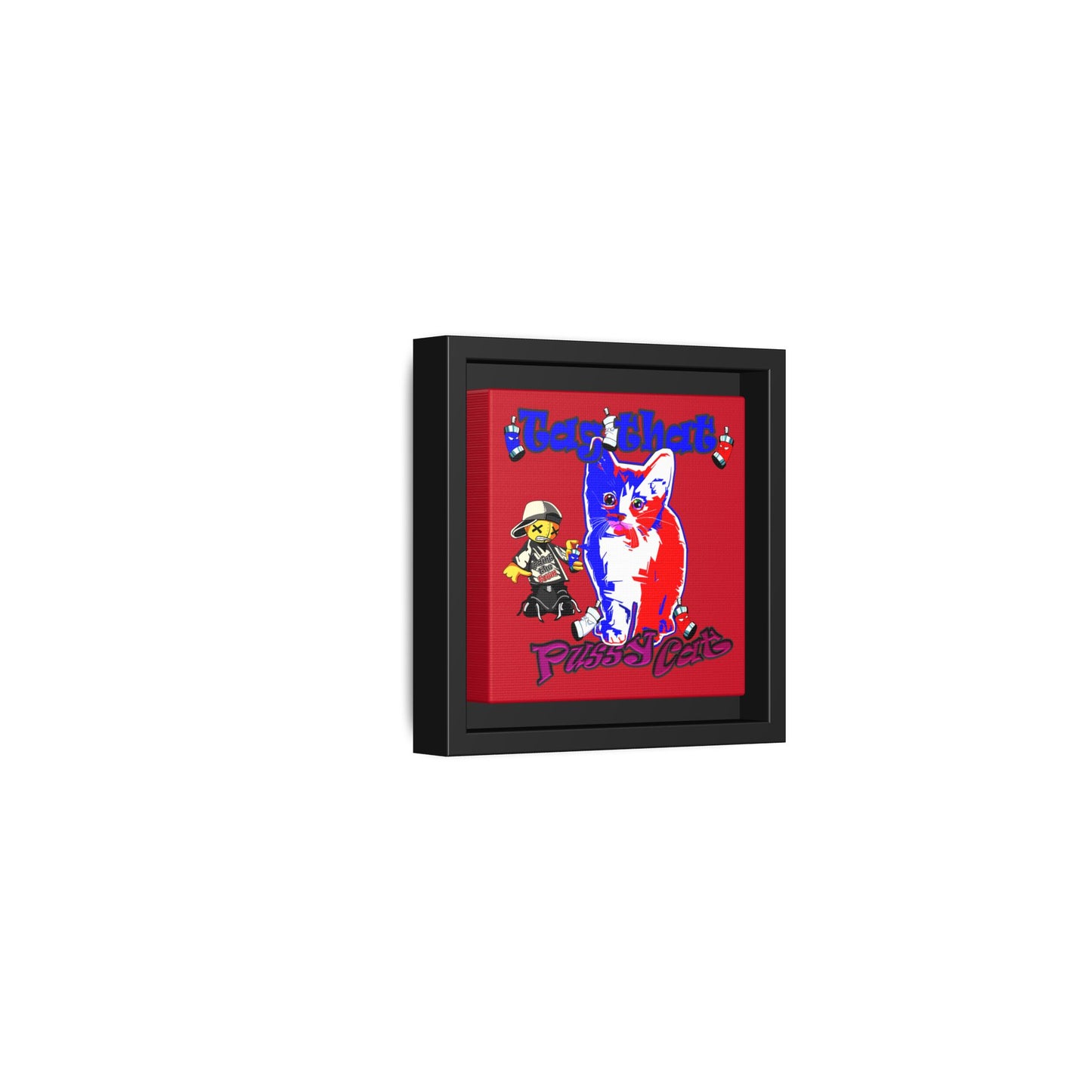 tag that - framed canvas art (dark red)