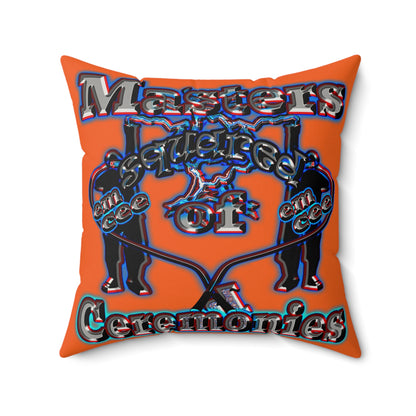 em cee squared - Faux Suede Square Pillow - (orange)